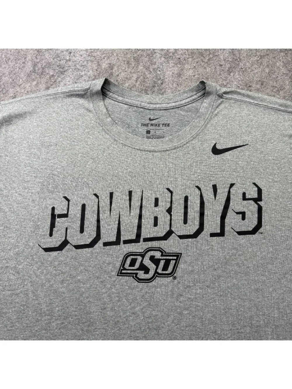 Oklahoma State Cowboys Nike Performance Shirt Men L Gray DRI-FIT Crew Neck